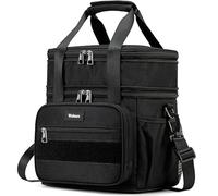 Weitars Lunch Box for Men Women Dual Compartment Lunch Box Heavy Duty Large Insulated Tactical Lunch Bag Durable Cooler Bag With Shoulder Strap for Adults Work Picnic Road Trip