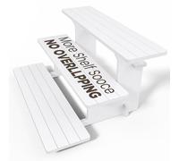 WEITELAI 3 Tier Display Stand for Vendors, 14.2" Portable PVC Tabletop Shelves for Farmers Market & Craft Shows, Heavy Duty 35 lbs Tiered Cupcake Soap Candle Display, Tool-Free Assembly - White