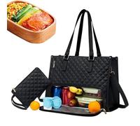 weiting 2 in 1 Lunch Bag Portable Tote Bag, Leak-Proof Lunch Box Bag Lunch Bag for Women Portable Insulated Computer Tote Reusable Tote Bags with Lunch Compartment,for Men & Women