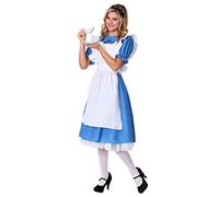 WEITING Alice In Wonderland Party Cosplay Costume Anime Maid Uniform Sweet Lolita Dress Halloween Costumes For Women-Blue,XL