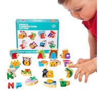 weiting Alphabet Animal Puzzle - Wood Animal Brain Teasers Toy,Fine Motor Skills Learning Alphabet Puzzle for Kids 3+ Years Kindergarten Preschool Classroom Homeschool Road Trip Travel