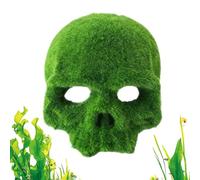 WEITING Aquarium Decorations,Artificial Resin Moss Skull Habitat - Small Aquarium Accessories Fish Cave | for Home Office Breeders Keepers Aquascapers Aquatic Pet Enthusiasts Betta Turtle