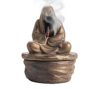 weiting Ceramic Incense Holder Cone | Chinese Buddha Statue Design Incense Burner Holder - Buddha Statue Design Zen Decor Waterfall Backflow Incense Burner For Coil And Sticks