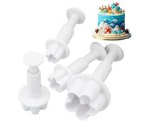 weiting Fondant Flower Cutter | Flower Cookie Molds for Cake Decorating - Fondant Cookie Plunger for Baking Decorating Kids Christmas Cake Pie Candy Chocolate