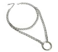 WEITING Gothic Chain necklace double layer choker collar goth heart pendant necklace women gothic kawaii witch rave jewelry-silver1