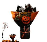 WEITING Halloween Flowers - Spooky Artificial Pumpkin Flowers Arrangement - Faux Plants Decor for Adults Theme Party Autumn Haunted House Living Room Bedroom Kitchen Bathroom Home