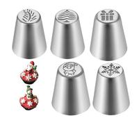 weiting Icing Tips for Cake Decorating 5 Piece - Cake Cupcake Flowers Icing Tips,Stainless Steel Decorating Tools Supplies for Cookie Pastry Cupcake Christmas Kitchen Baking