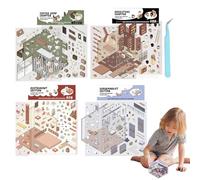 weiting Make Your Own House Stickers 3D Effect | Decorative Decals for Notebook | Hand Account Decal for Children Adults Phone Cases Laptops Scrapbook Greeting Card Teachers Craft Enthusiasts