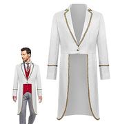 WEITING Mens Tailcoat | Gold Trim Medieval Coat Steampunk Jacket Men Vampire Jacket | Men's Medieval Tailcoat Jacket, Victorian Jacket Men Steampunk Vintage Tailcoat Halloween Costume for Men