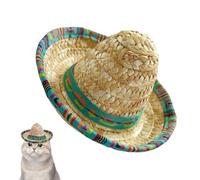 weiting Mini Sombrero Hats - Woven Mexican Hat,Headband Wide-Brim Decoration Costume for Kids Children Pet Birthday Celebrations