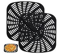 WEITING Silicone Baking Mat for Airfryer | Perforated Square Air Fryer Inserts | Square Air Fryer Liner for Ninja Ag301 Foodi, AirFryer Accessories Parchment Paper Replacement, Pack of 2