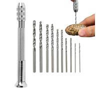 weiting Small Hand Drill for Crafts, 0.5-3.2mm Craft Drill for Jewelry Making, Hand Drill with Twist Drill Bits Set, Pin Hole Drill for Resin, Wood, Leather, Paper Craft