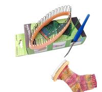 WEITING Sock Loom - Round Knitting Board Sock Knitting Tools with Crochet Hook and Needle - Easy Knitting Loom, Hand Weaving Portable Crocheting Tools for Sock Hat Scarf