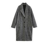 WEITING Winter herringbone pattern loose single-breasted woolen coat for women-picture color-M