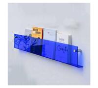 WEITINGKKK Floating Shelves for Wall Acrylic Floating Shelves Invisible Acrylic Floating Wall Shelf,Wall Mounted,Transparent 5mm Thick Bathroom/Living Room/Bedroom Display Stand(Blue,30cm/11.8in)