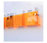 WEITINGKKK Floating Shelves for Wall Acrylic Floating Shelves Invisible Acrylic Floating Wall Shelf,Wall Mounted,Transparent 5mm Thick Bathroom/Living Room/Bedroom Display Stand(Orange,40cm/15.7in)