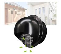 WEITINGKKK Soffit vents exterior,Vent cover, Weatherproof Round Exhaust Grille Outlet Ventilation With Built-in Screen Mesh(Black,110mm)