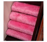 WEITINGKKK Stair Carpet Non-slip Rugs, 1pcs Soft Shaggy Non-slip Step Pad Indoor Protection Rug, Artificial Wool(Rose pink,85cm*24cm)