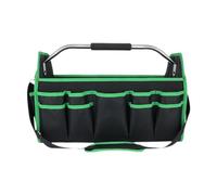 WEITINGKKK tool storage bag, 16 inches Folding Tool Storage Tote Bag With Multiple Pockets Shoulder Strap Multicolor(Green)