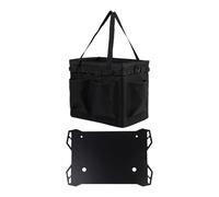 WEITINGKKK tool storage bag, Tool Bag Organizer with Iron Board Table Oxford Cloth Multicolor 13.78x9.84x12.60 Inches(Black)