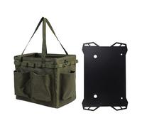 WEITINGKKK tool storage bag, Tool Bag Organizer with Iron Board Table Oxford Cloth Multicolor 13.78x9.84x12.60 Inches(Army Green)