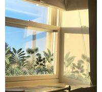 Window Film Window Stickers, Green Tropical Jungle Privacy Film for Glass Windows Opaque Window Film Stained Glass Window Film(1Pcs (30x90 cm))
