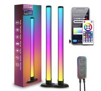 WEITINX 2 Pack LED Light Bars,RGB Gaming Mood Lighting,Dimmable Ambient Light Flow Light Bars 16 Million Colors Multiple Lighting Effects TV Backlights,Remote Control and App Control,Music Sync