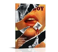 WeiTol Play Poster Boy Lips On Vintage Poster Decorative Painting Canvas Wall Posters And Art Picture Print Modern Family Bedroom Decor Posters 08x12inch(20x30cm)