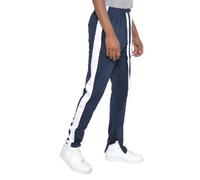 WEIV GEAR Men’s Track Pants - Classic Slim Fit Side Stripe Drawstring Waist Ankle Zipper Active Workout Joggers Sweatpants, Navy/White, Large