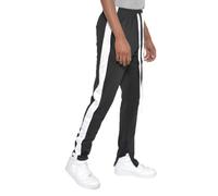 WEIV GEAR Men’s Track Pants - Classic Slim Fit Side Stripe Drawstring Waist Ankle Zipper Active Workout Joggers Sweatpants, Black/White, XXL