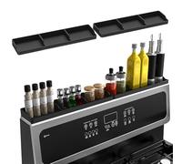 Weiwavivi 30 Inch Silicone Stove Top Shelf Magnetic for Kitchen, Strong Magnetic Heat Resistant Spice Rack Organizer for Over Stove Oven (Black)
