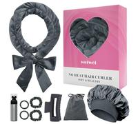 weiwei Heatless Curlers Headband, Heatless Overnight Curls Hair Curlers No Heat, 70" Soft No Heat Hair Curlers, 9 PCS Curling Rods Gift Set for Women Long Wave Hair Volume -Gray