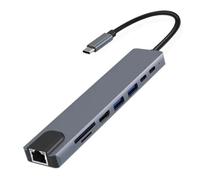 weiweitek 5/7/8/11-in-1 USB C Hub, 87W PD Charging, 4K HDMI, 3 USB 2.0, USB 3.0, VGA, Ethernet, SD/TF, Audio Port (8 in 1)