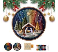 WEIWOGU DIY Nativity Embroidery Set - Stitch The Holy Story, Christian Embroidery Kit for Adults Beginner, Christmas Cross Stitch Kit with A Spiritual Touch, Decorative Handmade Artwork (1PC-A)