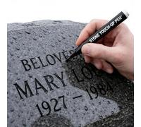 WEIWOGU Golden Tombstone Marker Pen for Gravestone and Memorial Inscriptions, Waterproof Stone Touch-Up Pen, Restores Faded Lettering on Tombstones, Granite, Marble, Quick-Drying Gold Marker (Black)