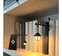WEIWOGU Library Lantern-Decorative Bookshelf Lighting, Hanging Shelf Lamp, Antique Library Lamp, Vintage Fantasy Book Nook Lamps, Reading Nook Literary Desk Decoration for Book Lovers (1pcs)