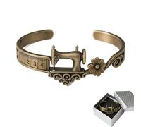 WEIWOGU Sewing Machine Themed Bracelet, Vintage Sewing Charm & Measuring Tape, Adjustable Jewelry, Creative for Lovers, Seamstresses, Quilters, Tailors, Moms, Fashion Designers (1pcs)