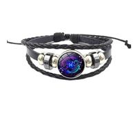 WEIWOGU Zodiac Signs Spirit Bracelet, Multilayer Adjustable 12 Constellation, Spiritual Bracelets, Handmade Woven Glow in the Dark, Birthday Jewelry Gifts for Women/Men (Pisces)