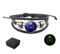 WEIWOGU Zodiac Signs Spirit Bracelet, Multilayer Adjustable 12 Constellation, Spiritual Bracelets, Handmade Woven Glow in the Dark, Birthday Jewelry Gifts for Women/Men (Virgo)