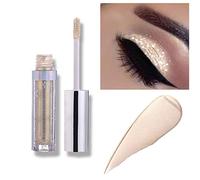 Weixinbuy 12 Colors Liquid Eyeshadow Glitter Metallic Eyeshadow Shining Shimmer Glitter Highly Pigmented Liquid Eyeliner Waterproof Long Lasting ((101#Cream))