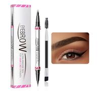 Weixinbuy Microblading Eyebrow Pen Long-lasting, 4D Waterproof Eyebrow Pencil 2-in-1, Liquid Eye Brow Pencil Dual-Ended with Micro-Fork-Tip and Precise Brush-Tip (Black Brown Eyebrow Pencil)