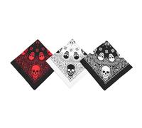WEIXINDIY 3pcs Men's Retro Bandana Scarf Stylish Paisley Pocket Squares Tie Dye Cowboy Wraps Headwraps 100% Cotton Skull Bandanas