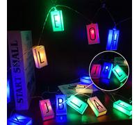 WEIXINHAI Letter Light Box String Christmas Light String 78.7in 20LED Glow in The Dark DIY Letter Combination Sign, Happy Birthday Banner Birthday Holiday Decoration Lantern Battery Box String Lights