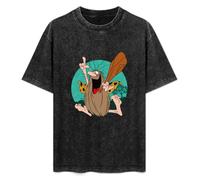 Weixiu Captain Caveman Cartoon Hanna Barbera Graphics Tee Black Tee T-Shirt Black S