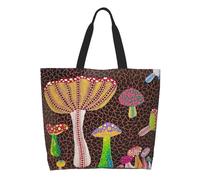 WEIXNCXCJ custom Printing Yayoi Kusama Toadstools Abstract Art Tote Shopping Bag Washable Canvas Shoulder Shopper Handbag