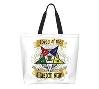 WEIXNCXCJ Custom Recycling Oes Order Of The Eastern Stars Shopping Bag Women Shoulder Canvas Tote Bag Washable Groceries Shopper Bags