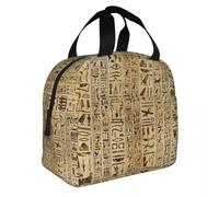 WEIXNCXCJ Egyptian Ancient Hieroglyphs On Papyrus Lunch Bags Portable Insulated Canvas Cooler Thermal Picnic Tote for Women Children