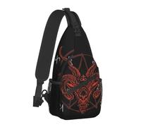 WEIXNCXCJ Satan Antichrist Goat Lucifer Devil 666 Occult Crossbody Chest Bags Baphomet Pockets Travel Pack Messenger Sports Shoulder Bag