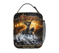 WEIXNCXCJ Saxon Band Tank Top Insulated Lunch Bag Heavy Metal Food Bag Portable Thermal Cooler Lunch Boxes for Travel