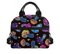 WEIXNCXCJ Symphony Mushroom Love Pattern Teenage Girls Large Capacity Lunch Bag Dirt Resistant Travel Outdoor Soft Handbag Custom Image